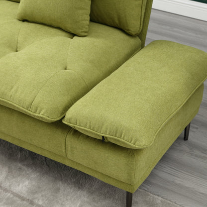Linen Loveseat Sofa with Adjustable Armrests