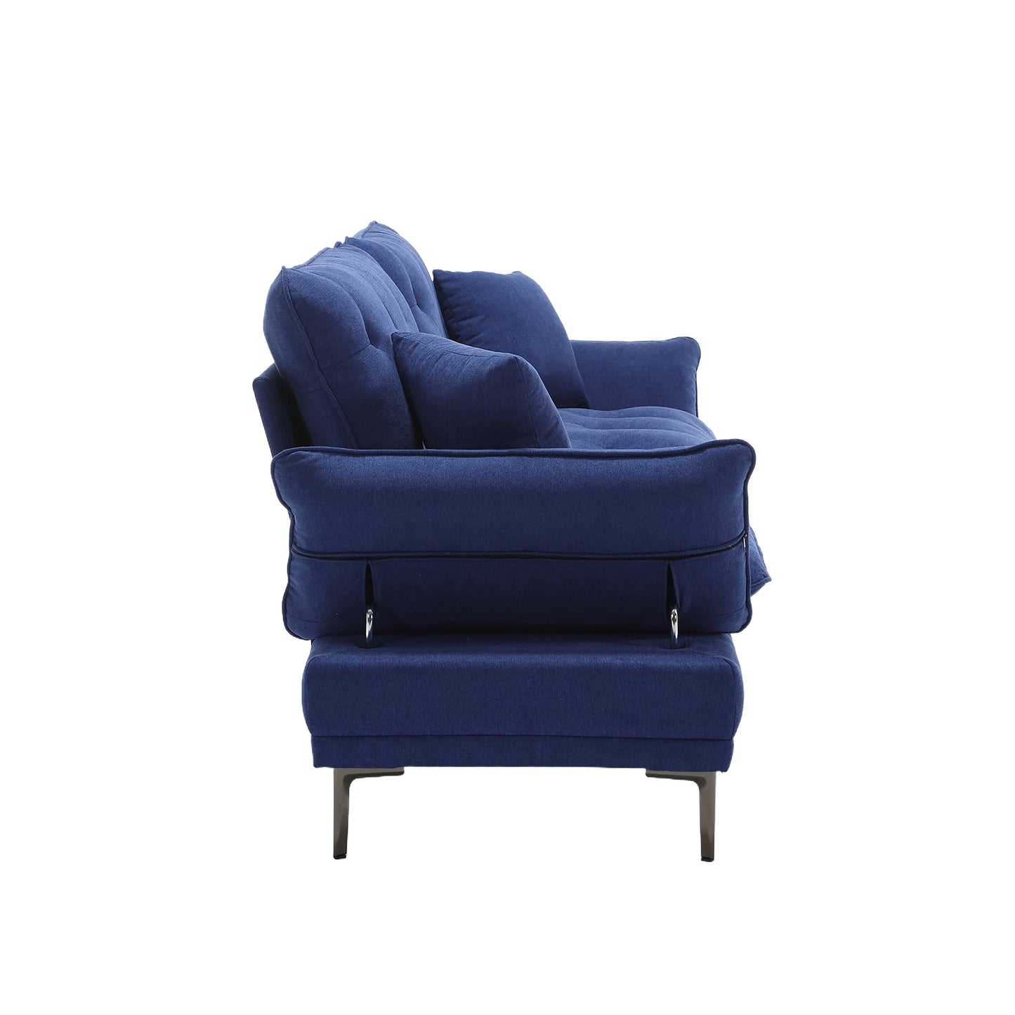 Linen Loveseat Sofa with Adjustable Armrests