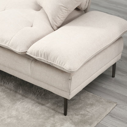 Linen Loveseat Sofa with Adjustable Armrests