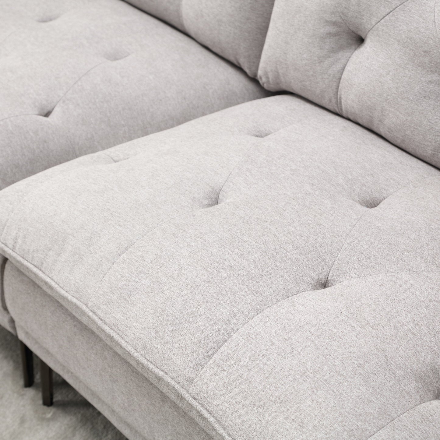 Linen Loveseat Sofa with Adjustable Armrests