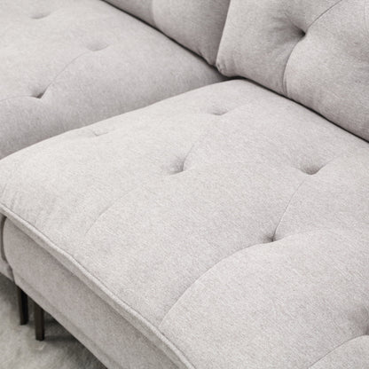Linen Loveseat Sofa with Adjustable Armrests