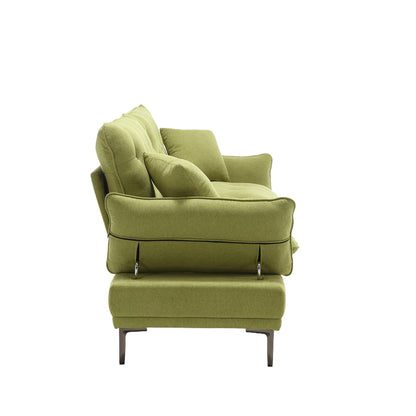 Linen Loveseat Sofa with Adjustable Armrests