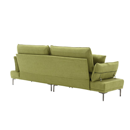 Linen Loveseat Sofa with Adjustable Armrests