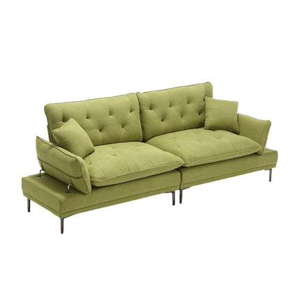 Linen Loveseat Sofa with Adjustable Armrests