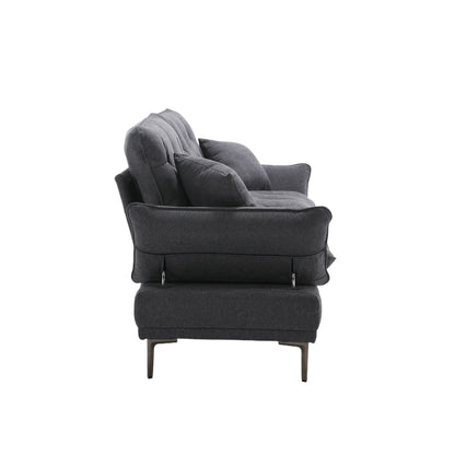Linen Loveseat Sofa with Adjustable Armrests