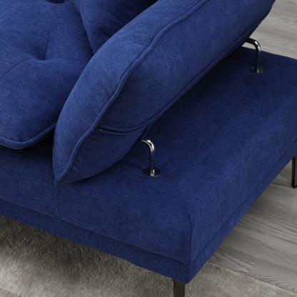 Linen Loveseat Sofa with Adjustable Armrests