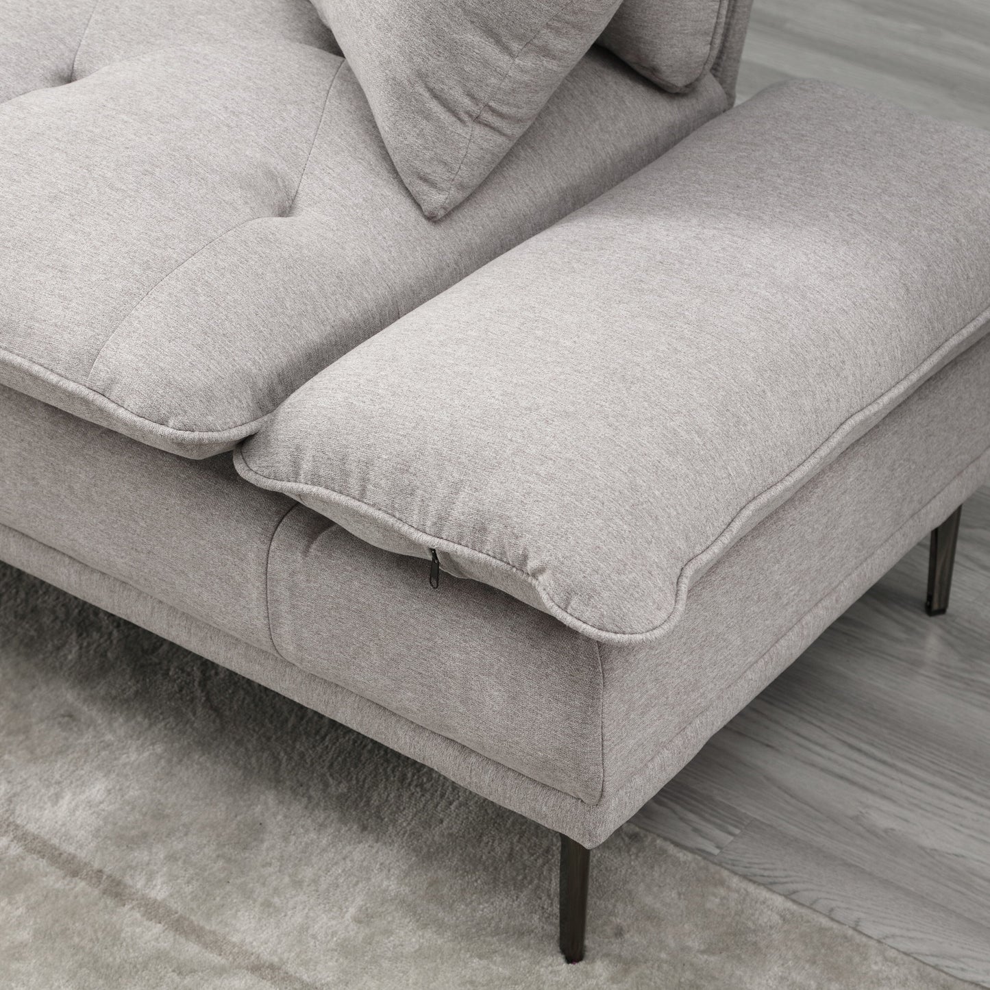 Linen Loveseat Sofa with Adjustable Armrests