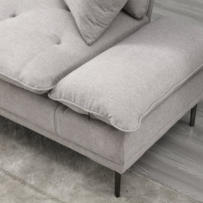 Linen Loveseat Sofa with Adjustable Armrests