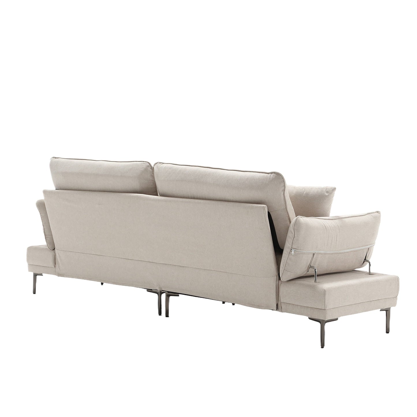 Linen Loveseat Sofa with Adjustable Armrests