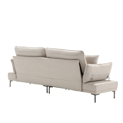 Linen Loveseat Sofa with Adjustable Armrests