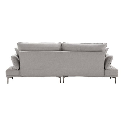 Linen Loveseat Sofa with Adjustable Armrests
