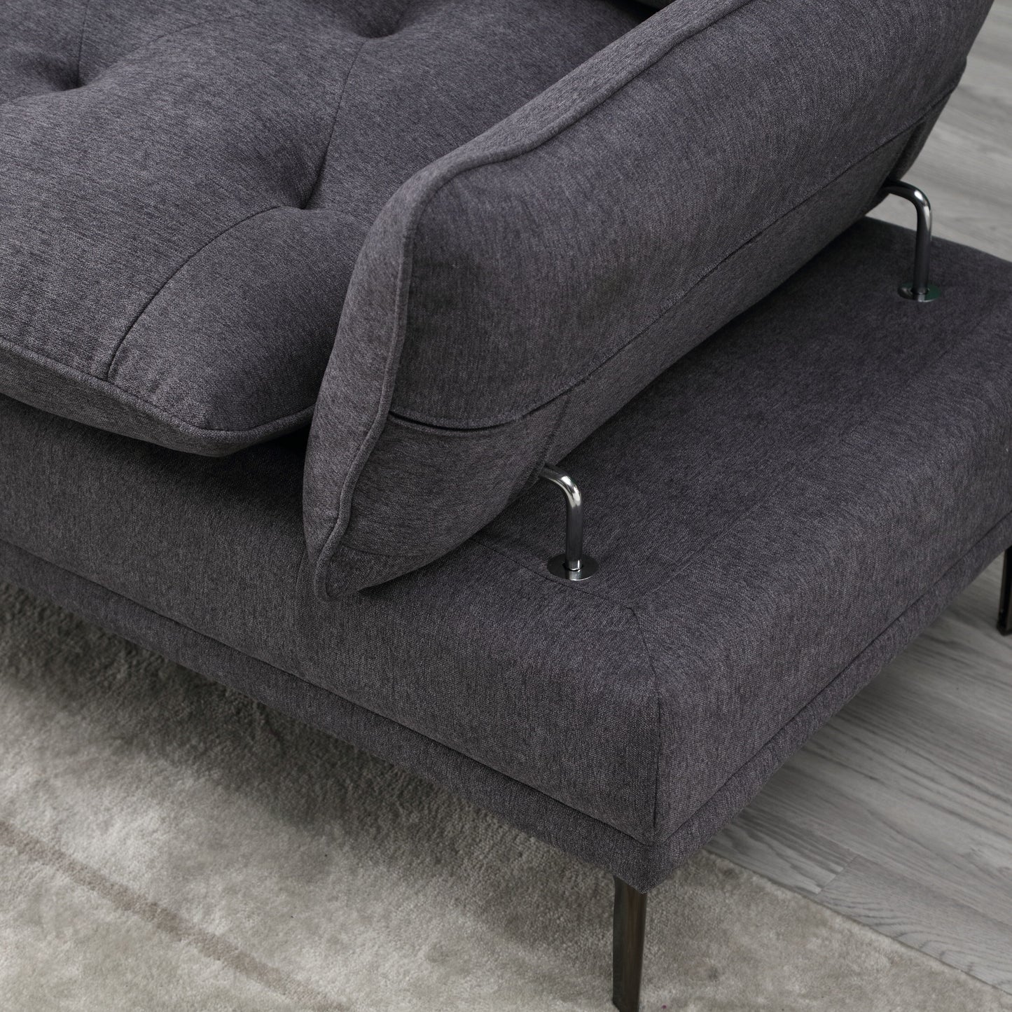 Linen Loveseat Sofa with Adjustable Armrests