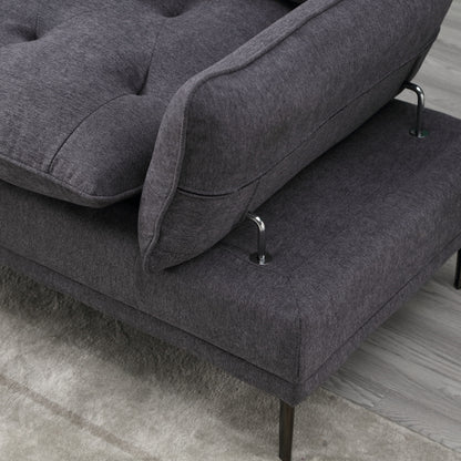 Linen Loveseat Sofa with Adjustable Armrests