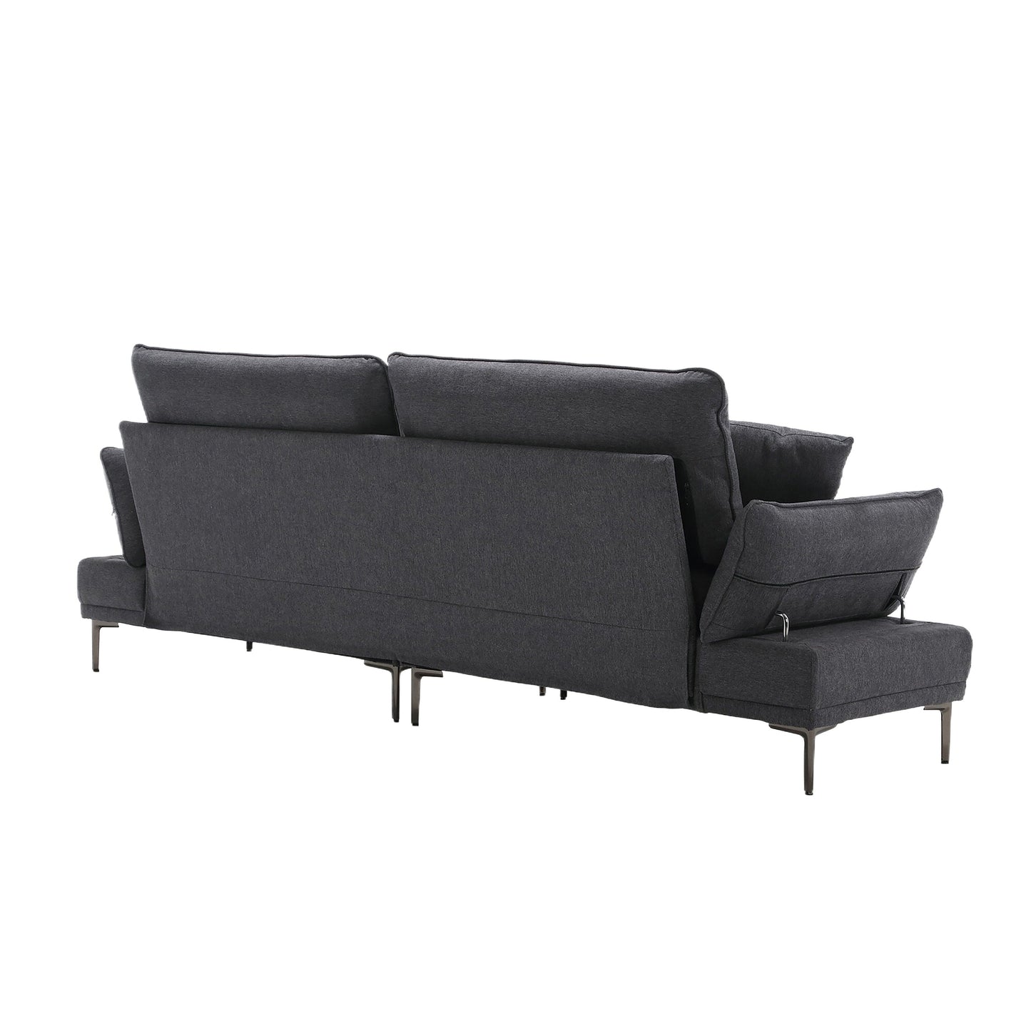 Linen Loveseat Sofa with Adjustable Armrests