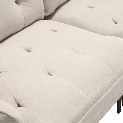 Linen Loveseat Sofa with Adjustable Armrests