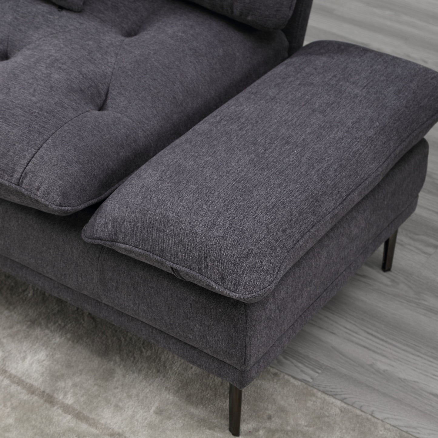 Linen Loveseat Sofa with Adjustable Armrests