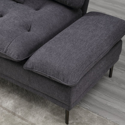Linen Loveseat Sofa with Adjustable Armrests