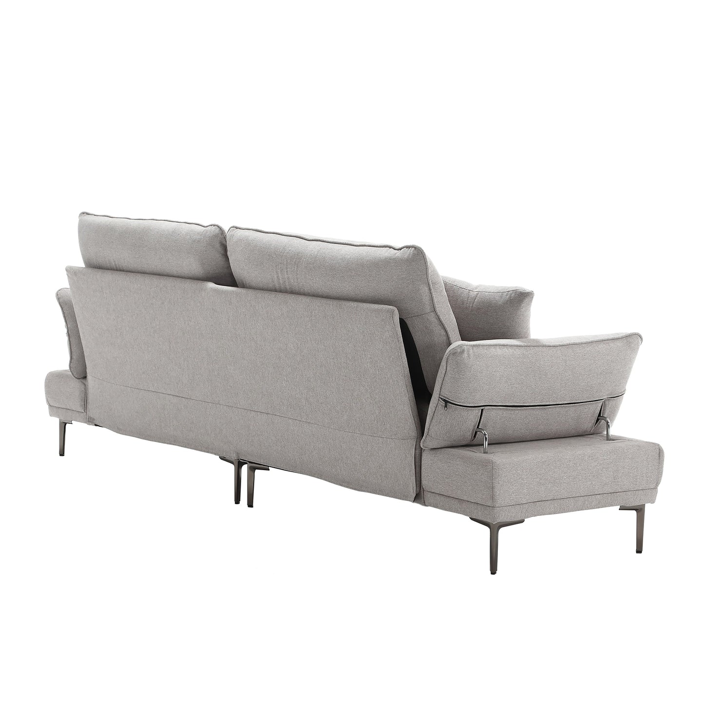 Linen Loveseat Sofa with Adjustable Armrests