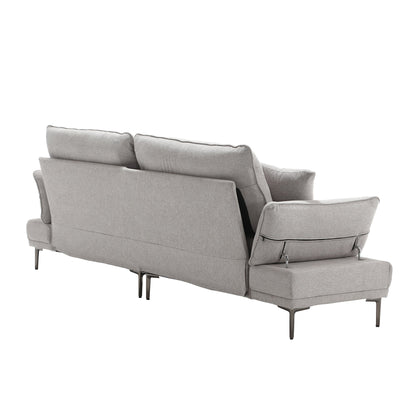 Linen Loveseat Sofa with Adjustable Armrests