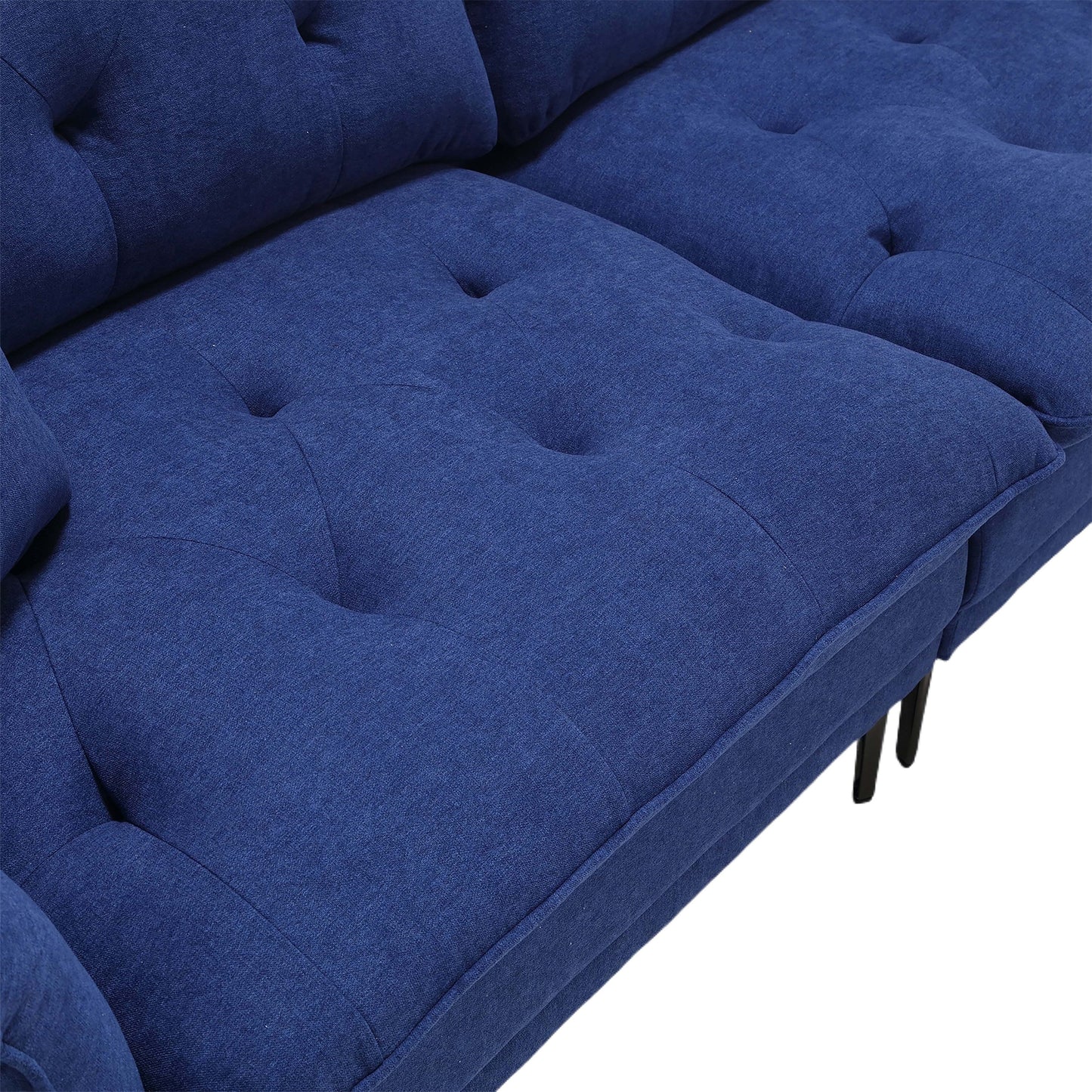 Linen Loveseat Sofa with Adjustable Armrests