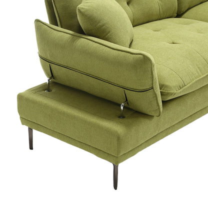 Linen Loveseat Sofa with Adjustable Armrests