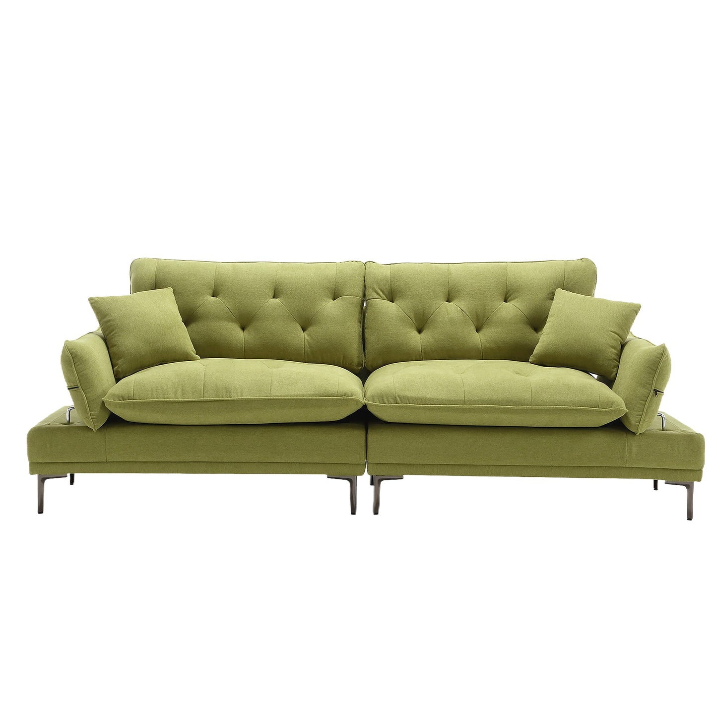Linen Loveseat Sofa with Adjustable Armrests