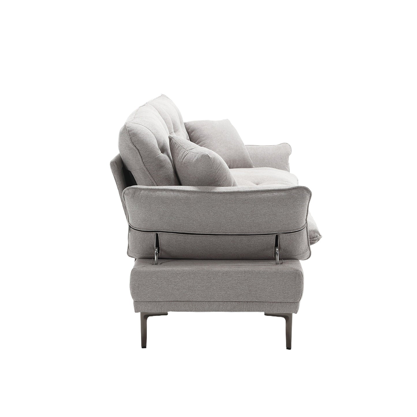 Linen Loveseat Sofa with Adjustable Armrests