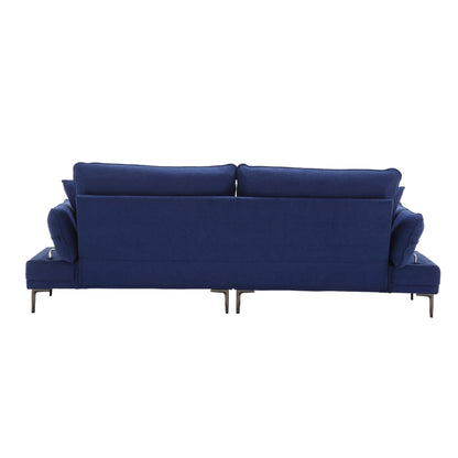 Linen Loveseat Sofa with Adjustable Armrests
