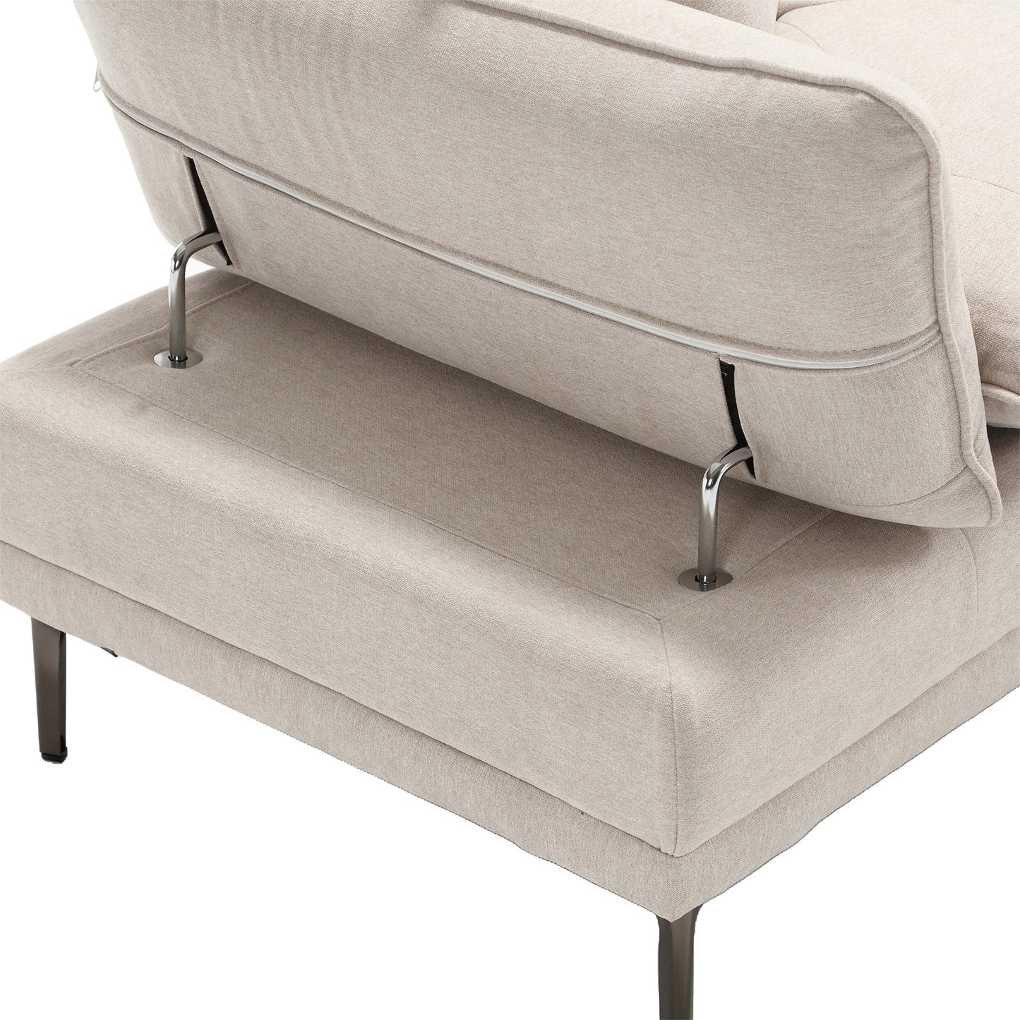 Linen Loveseat Sofa with Adjustable Armrests
