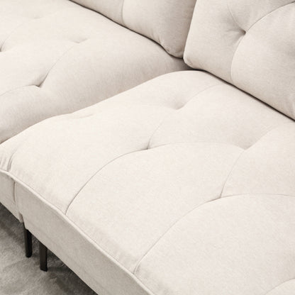 Linen Loveseat Sofa with Adjustable Armrests