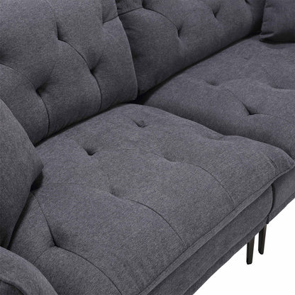 Linen Loveseat Sofa with Adjustable Armrests