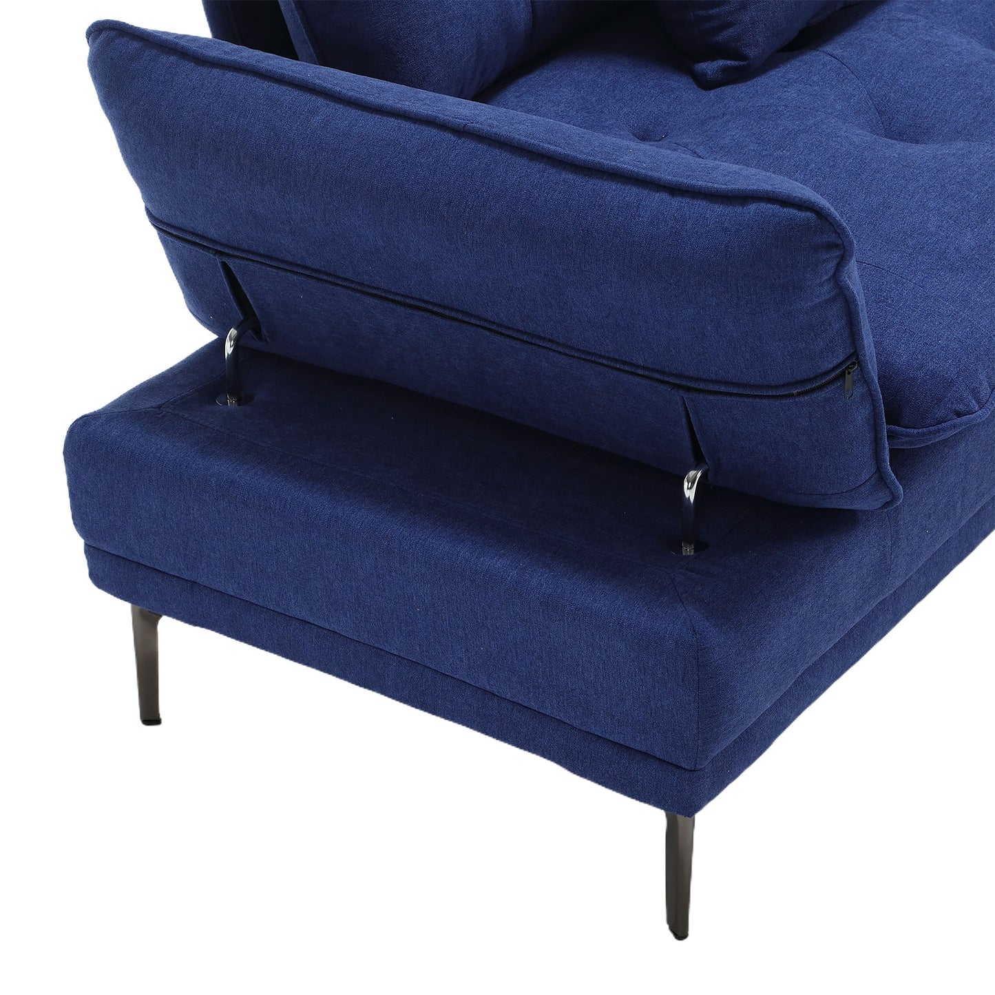 Linen Loveseat Sofa with Adjustable Armrests