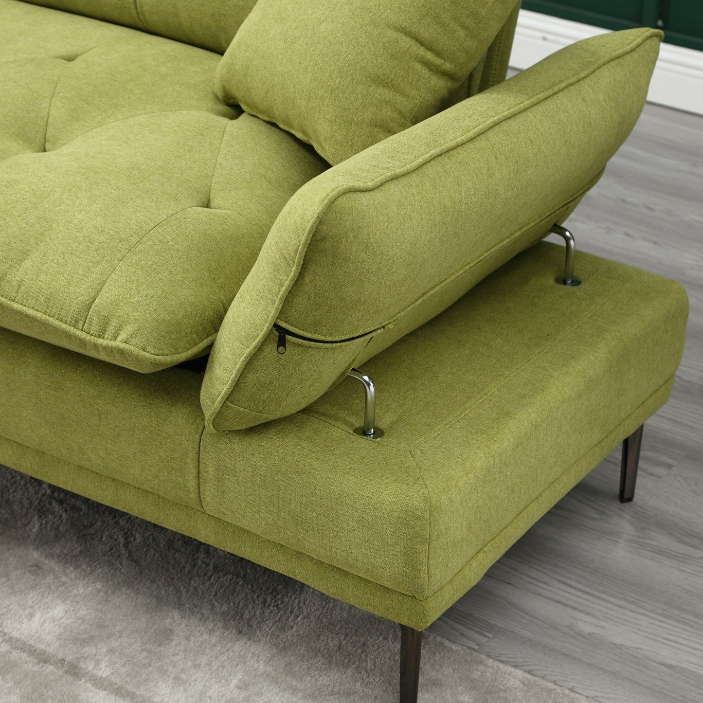 Linen Loveseat Sofa with Adjustable Armrests