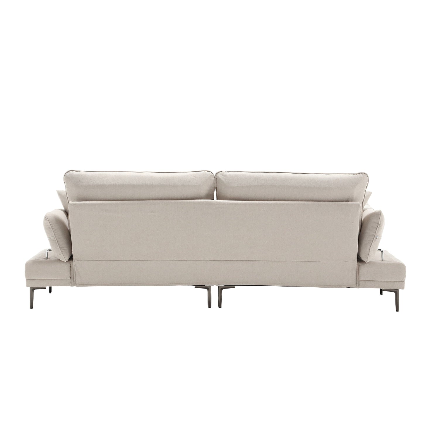Linen Loveseat Sofa with Adjustable Armrests