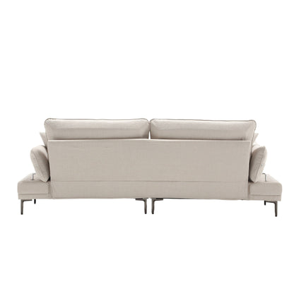 Linen Loveseat Sofa with Adjustable Armrests