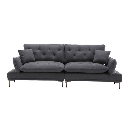 Linen Loveseat Sofa with Adjustable Armrests