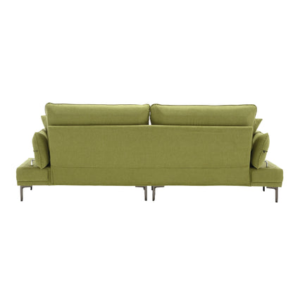 Linen Loveseat Sofa with Adjustable Armrests