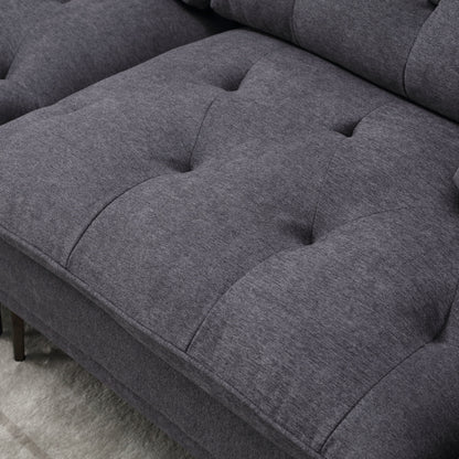 Linen Loveseat Sofa with Adjustable Armrests
