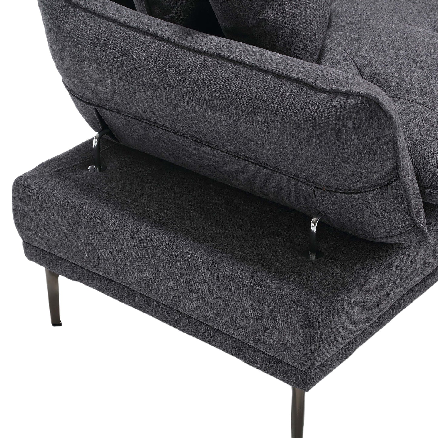 Linen Loveseat Sofa with Adjustable Armrests