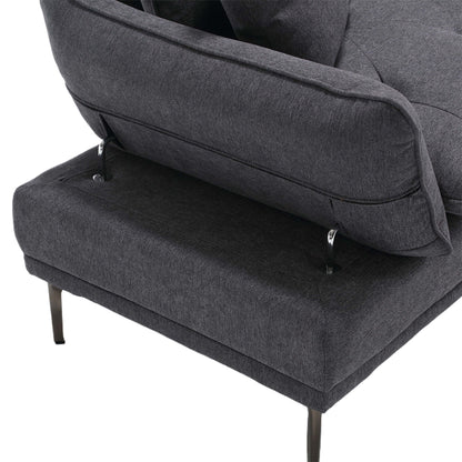 Linen Loveseat Sofa with Adjustable Armrests