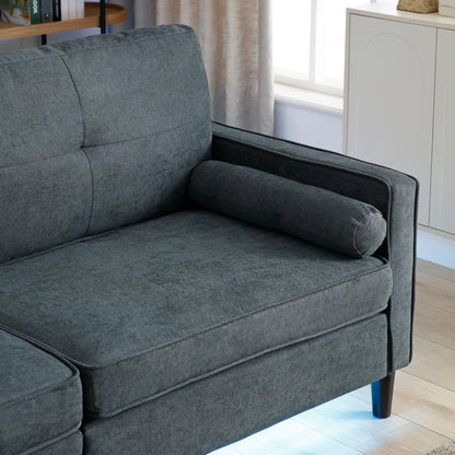 Linen Loveseat Sofa with LED Lights and USB Ports