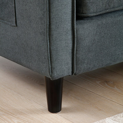 Linen Loveseat Sofa with LED Lights and USB Ports