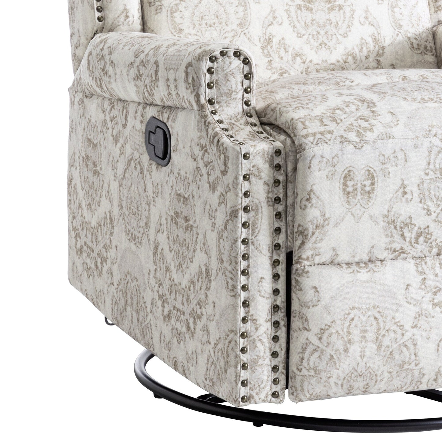 Linen Manual Swivel Base Recliner Chair with Footrest