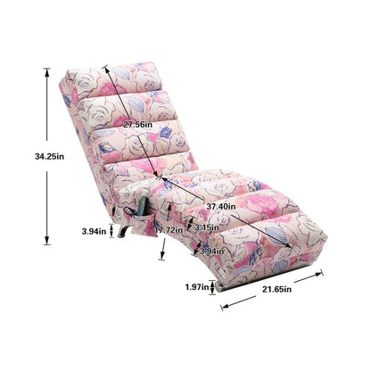 Linen Massage recliner Interior with remote control, ergonomic electric massage recliner, 5 modes