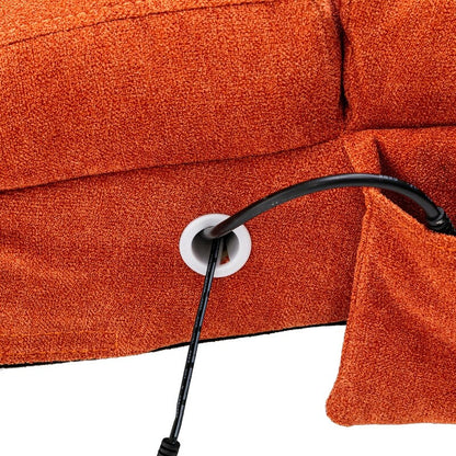 Linen Massage recliner Interior with remote control, ergonomic electric massage recliner, 5 modes
