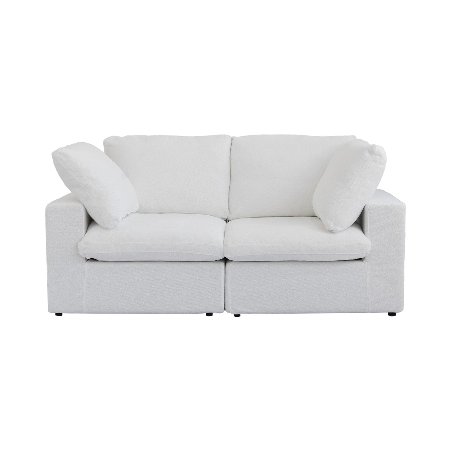 Linen Sectional Sofa Modern Upholstered Loveseat Couch