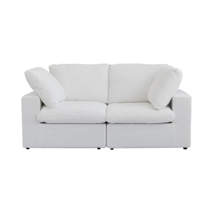 Linen Sectional Sofa Modern Upholstered Loveseat Couch