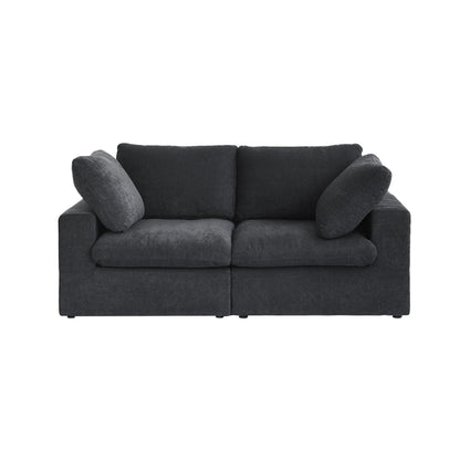 Linen Sectional Sofa Modern Upholstered Loveseat Couch