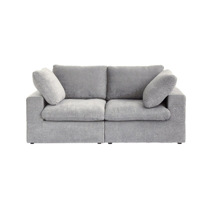 Linen Sectional Sofa Modern Upholstered Loveseat Couch