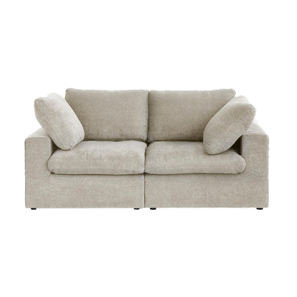 Linen Sectional Sofa Modern Upholstered Loveseat Couch